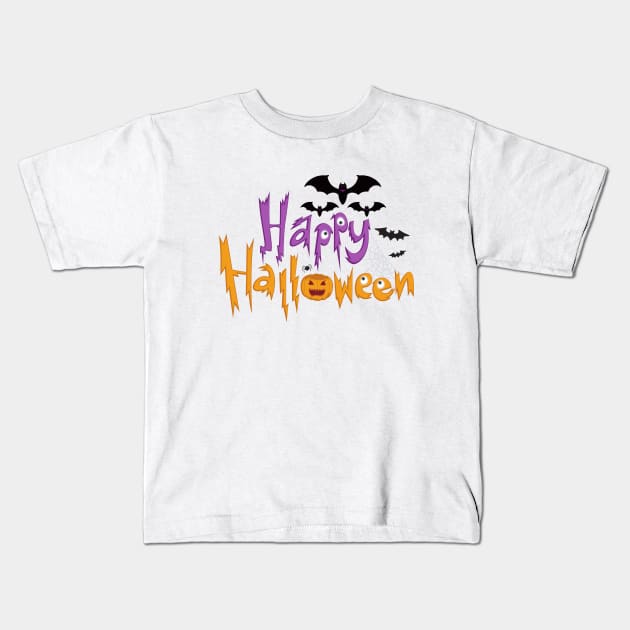 Happy Halloween Pumpkin Scary Kids T-Shirt by Suchmugs